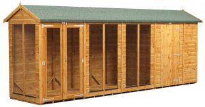 Power 18x4 Apex Summer House with 6ft Side Store